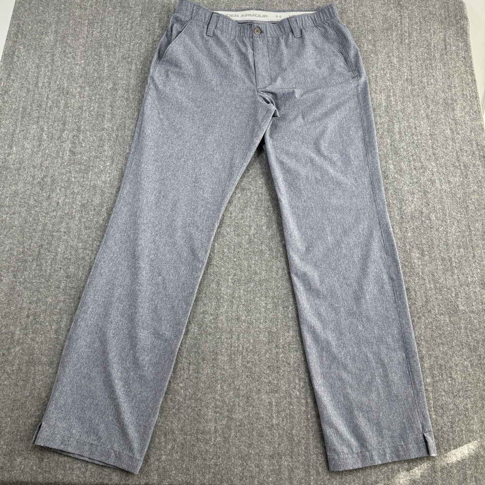 Under Armour Men's 36x34 Loose Fit Golf Pants Gray Blue Performance Straight